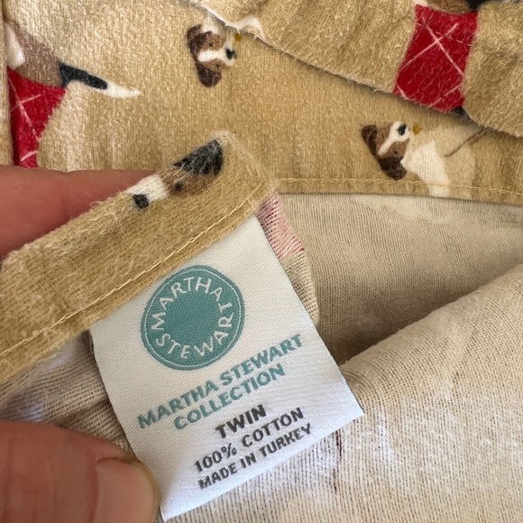 Twin sheet set dog sheets Martha Stewart flannel sheets - Picture 2 of 2